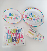 Nouveau design de vaisselle jetable, gobelets en papier, assiettes pour les fêtes de fin d'année, anniversaire, festival, kits de vaisselle, décorations de fête