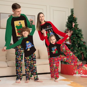 Conjuntos de Pijama Macio Primavera 2025 para o Mercado Europeu e Americano, Padrões Variados, Loungewear de Alta Qualidade para Pais e Filhos, Elementos Modernos - Product Image 1