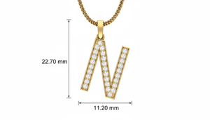 Custom Natural Diamond Alphabet N Unisex Pendant Genuine Diamond Initial <b>Letter</b> Fine Jewelry Designed for Men and Women Wear - Product Image 2