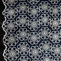 Tissu en dentelle florale en coton extensible 2024, broderie pour robes de soirée, maillots de bain et couture textile pour la maison
