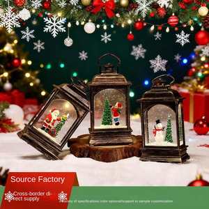 <b>Christmas</b> Decoration Light LED Plastic Santa Claus Interior Water <b>Flat</b> Wind Lamp Battery Powered Desktop <b>Ornaments</b> Snowman - Product Image 2