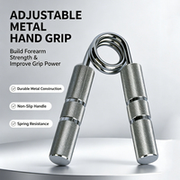 Juego de Empuñaduras de Metal Plateado con Resistencia Ajustable, Ligeras, Antideslizantes y Resistentes para Ejercicios de Muñeca y Antebrazo
