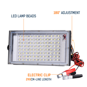 Lámpara de calle de 100W para exteriores, proyector de carcasa de alta eficiencia, clip de cocodrilo, lámpara de acampada, luz led de comida DC12V, novedad - Product Image 3