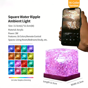 USB Northern <b>Lights</b> Dynamic Ocean Wave Pattern Colorful LED Bedroom Decoration Projection <b>Light</b> Square - Product Image 3