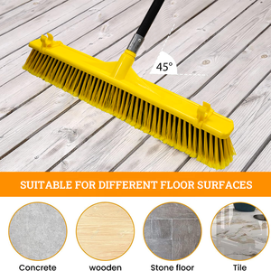 Tái Sử Dụng Công Nghiệp Ngoài Trời Làm Sạch 24 Inch Sàn Vườn Chổi Nhựa Đẩy Chổi Với Tay Cầm Dài - Product Image 1