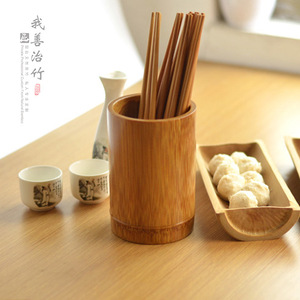 Bamboo Chopstick Holder Round Draining Kitchen Cutlery Storage Chongqing Made - Product Image 3