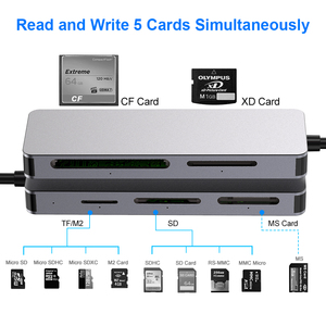 5 in 1 USB 3.0 5Gbps เครื่องอ่านการ์ดหลายช่อง CF CFast <span class=keywords><strong>SD</strong></span> <span class=keywords><strong>XD</strong></span> TF หน่วยความจำสมาร์ทกล้อง5ช่องติดตั้งภายนอกประเภท <span class=keywords><strong>MMC</strong></span> การ์ด - Product Image 2