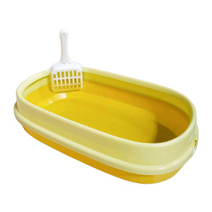 Open <b>Cat</b> Litter <b>Box</b> Medium Size With Scoop Oval Design For <b>Cats</b> And Dogs PP Material - Product Image 1
