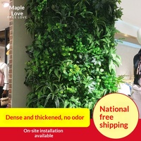 Mur végétal artificiel décoratif en plastique, fausse herbe, style minimaliste et élégant, modèle 2, pour mur de fond et tête de porte, à l'effet naturel