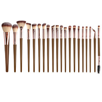 Ensemble de pinceaux de maquillage en fibres synthétiques à étiquette privée, manche en plastique, pinceaux professionnels pour maquilleurs