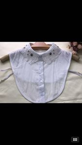 Staccabile <span class=keywords><strong>camicia</strong></span> delle donne del collare bianco <span class=keywords><strong>di</strong></span> cotone collo decorativo delle donne indumento collare - Product Image 5