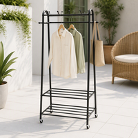Porte-manteaux en fer noir mat, moderne, multifonction, de luxe, solution d'organisation pour la maison