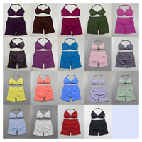 Femmes Fitness Halter Shockproof Bra High Waist Hip Lift Yoga Tight Short Quick Drying Backless Crop Top Shirt Workout Set