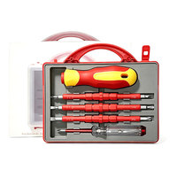 Jeu de tournevis isolés de poche avec étui, embouts magnétiques PH2, plats, triangulaires, en U, S2, kit d'outils électriques portables pour la maison