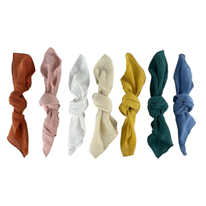 100% serviette de table jetable en lin Style classique serviettes en tissu brodé pour mariage rustique luxe Banquet dîner tissu uni - Product Image 2