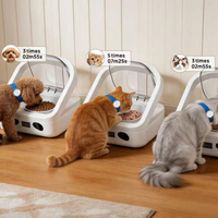 Distributeur automatique de nourriture pour animaux de compagnie avec détection par puce intelligente, reconnaissance multi-animaux, plan d'alimentation, double alimentation, anti-pincement, silencieux, en PP