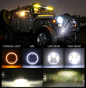 Sistema de iluminación para motocicleta, faro delantero LED multicolor para Harley de 7 ", haz de faro adaptable, 7 faros delanteros para jeep - Product Image 4