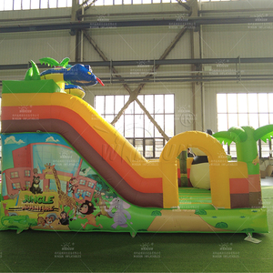 WINSUN Casa de Brinco Inflable Gigante con Diseño de Panda y Jungla, con Pared de Escalada y Decoración de Loro, para Fiestas Infantiles al Aire Libre y Alquiler Comercial - Product Image 3
