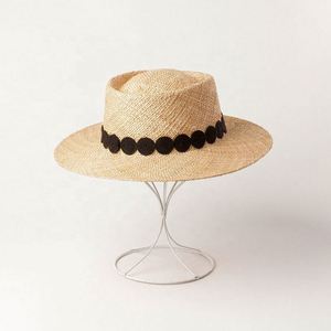 Sombrero de Paja Natural Estilo Pork Pie, Elegante y Moderno, para Mujer, Protección Solar - Product Image 3