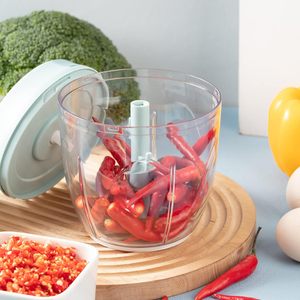 Mini mixeur manuel à cordon, écologique, en plastique, pour légumes, viande hachée, batteur à œufs et hachoir à ail – Vente en gros - Product Image 3