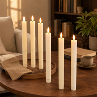Chandelier LED à piles sans flamme chandelle conique longue bougie pour décor de fête de table de dîner à la maison