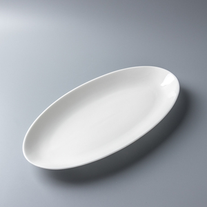CHAODA Grandes Assiettes Ovales en Céramique Plats en Porcelaine Blanche Assiette à Steak Buffet <span class=keywords><strong>Barbecue</strong></span> Rôti de Viande - Product Image 5