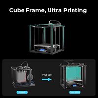 Imprimante FDM Creality Ender 5 Plus avec kit de capteur de nivellement automatique du plateau, double axe Z, écran tactile, plateau en verre, métal