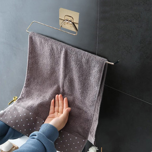 Stainless Steel Wall Mounted Towel Rack Minimalist Design Single Hook Bathroom Kitchen Use - Product Image 1