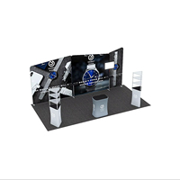 Afficheur publicitaire portable 10 x 20 pieds en tissu tendu, cadre en aluminium droit pliable, sublimation par transfert thermique, réutilisable