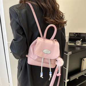 Nouveau <span class=keywords><strong>sac</strong></span> à <span class=keywords><strong>dos</strong></span> pour <span class=keywords><strong>femme</strong></span> en PU vintage, tendance automne, décontracté, simple, <span class=keywords><strong>petit</strong></span> <span class=keywords><strong>sac</strong></span> à <span class=keywords><strong>dos</strong></span> de voyage en polyester durable - Product Image 4