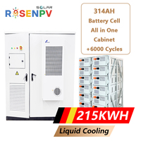 Armoire de stockage d'énergie Rosen 100KW 215kWh 300kWh 500kWh, système solaire à batterie lithium haute tension ESS