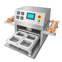 Machine de scellage de barquettes MAP électrique pour emballage sous atmosphère modifiée, avec remplissage de gaz, pour matériaux d'emballage en feuille d'aluminium destinés à la mise sous scellé des aliments