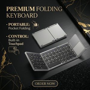 Clavier pliable de poche avec logo OEM, Teclado Tastatur Clavier Tastiera, mini clavier sans fil pliable portable pour les voyages - Product Image 1