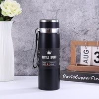Doupnew - Termo de Acero Inoxidable 316 de 800 ml/1000 ml con Correa para Viajes al Aire Libre, Campamento, Impresión de Logotipo Personalizado