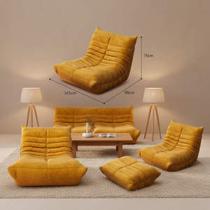 طقم أريكة قابلة للتمدد والطي مع حشوة إسفنجية، أريكة استرخاء مريحة قابلة للتخصيص، أثاث لغرفة المعيشة والصالة الرياضية - Product Image 2