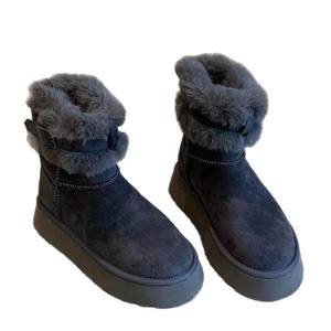 Chaussures en coton à plateforme d'été pour femmes Bout rond Manchette Boucle en métal Bottes de neige Antidérapantes - Product Image 5