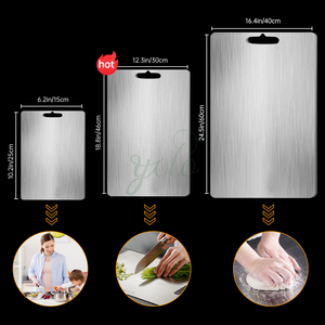 <span class=keywords><strong>100</strong></span>% 순수 3mm 두께 티타늄 도마 주방용 양면 스테인리스 대형 사이즈 34x23 36x25 도마 - Product Image 3
