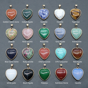 Kalung liontin batu alam Aventurine hijau kuarsa mawar kristal bentuk hati Baru grosir liontin perhiasan batu permata - Product Image 3