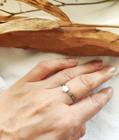 Mode Anti-ternissement 18K plaqué or en acier inoxydable pierre naturelle anneau étanche perles d'eau douce bijoux pour femmes mariages