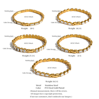 JINYOU 8315 Pulsera de Eslabones con Circonita Cúbica Geométrica Brillante de Moda, Pulsera Impermeable de Alta Calidad para Joyería de Boda