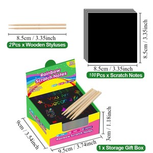 Custom 100PCs niños rascar tarjeta para el aprendizaje de la educación - Product Image 3