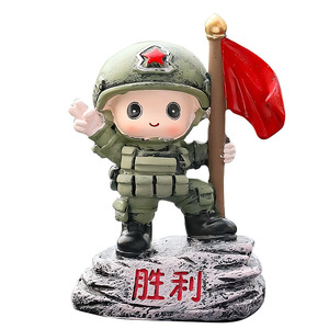 ตุ๊กตาทหารเรซิ่นทหารการ์ตูนเครื่องประดับรถยนต์ตกแต่งภายในสินค้าสำเร็จรูป XBBJ - Product Image 5