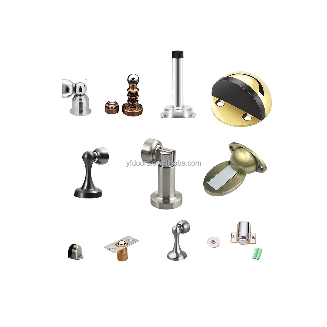 Factory Custom Door Stop Cylindrical Silver Gold Black Protection Pad Anti-Collision Pad Wall Door Door Stop