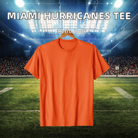 T-shirt vintage 100 % coton orange uni avec lettres, Miami Hurricanes, Playoffs de football universitaire CFP 2025-26