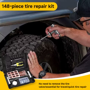 Kit de réparation de <span class=keywords><strong>pneus</strong></span> de haute qualité à vente chaude, 148 pièces | Kit de réparation de <span class=keywords><strong>pneus</strong></span> d'urgence pour motos, voitures, camions <span class=keywords><strong>et</strong></span> VUS - Product Image 2