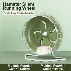Roda Lari Hamster Plastik Baru Anti-Selip dengan Trek Paralel dan Treadmill Berputar untuk Kandang, Tersedia Berbagai Pilihan Warna - Product Image 5