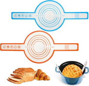 <b>Silicone</b> <b>Baking</b> Mat for Dutch Oven Bread <b>Baking</b> Sheets with Long Handled Heat Resistant <b>Baking</b> Bread Sling for Dough Pastry - Product Image 5