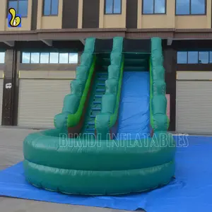 हरे रंग वाणिज्यिक बड़ा पूल के साथ Inflatable पानी स्लाइड