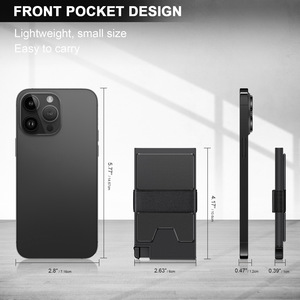 Minimalista Delgado RFID Antirrobo Porte <span class=keywords><strong>Cartes</strong></span> Smart Card Holder Rfid Pop up Mens Switch Wallet RFID Bloqueo con banda de efectivo - Product Image 4