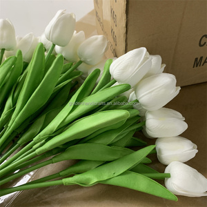 Vendita calda giallo rosa 30CM tulipano reale tocco bianco <span class=keywords><strong>tulipani</strong></span> artificiali decorativi per la decorazione di eventi per la casa di nozze - Product Image 4